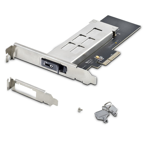 StarTech.com M.2 NVMe SSD to PCIe x4 Mobile Rack/Backplane with Removable Tray for PCI Express Expansion Slot, Tool-less Installation, PCIe 4.0/3.0 Hot-Swap Drive Bay, Key Lock - 2 Keys Included StarTech.com M.2 NVMe SSD to PCIe x4 Mobile Rack/Backplane with Removable Tray for PCI Express Expansion Slot, Tool-less Installation, PCIe 4.0/3.0 Hot-Swap Drive Bay, Key Lock - 2 Keys Included